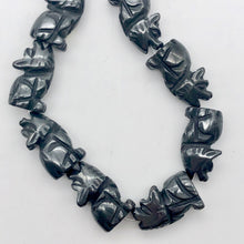 Load image into Gallery viewer, Howling New Moon 2 Carved Hematite Wolf Coyote Beads | 21x11x8mm | Silver black - PremiumBead Alternate Image 10
