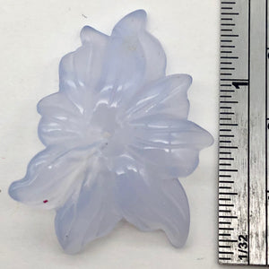 19cts Exquisitely Hand Carved Blue Chalcedony Flower Pendant Bead - PremiumBead Alternate Image 4