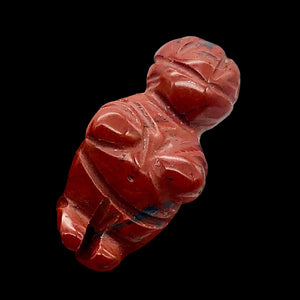 FERTILE! Carved Red JASPER Goddess of Willendorf Figurine | 20x10x9mm | Red