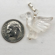 Load image into Gallery viewer, Quartz Dove Pendant Necklace | Semi Precious Stone Jewelry | Silver | 1 1/8&quot; | - PremiumBead Alternate Image 7
