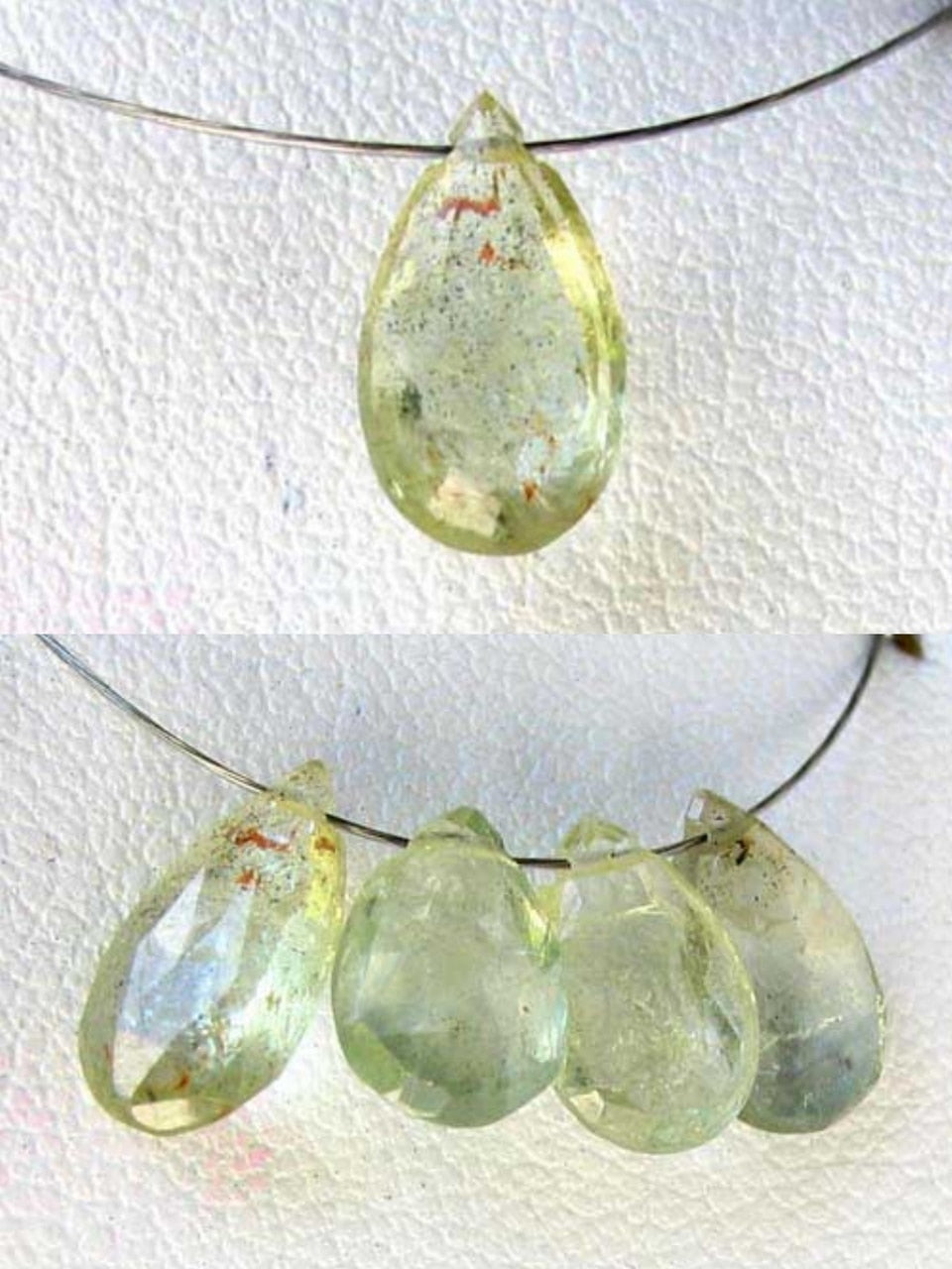 Natural Non Heat-Treated Green Sapphire Faceted Briolette Bead 1.94cts 6781 - PremiumBead Primary Image 1