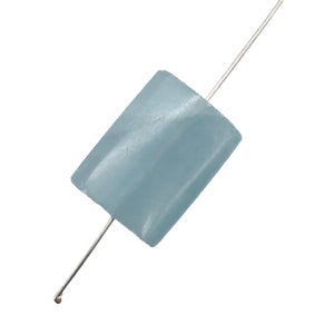 Aquamarine Bevelled Rectangle Pendant Bead | 19x15x6mm | Blue | 1 Bead | 00805p