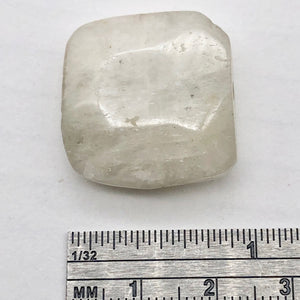 White Clear Spodumene Kunzite Rectangular Pendant Bead | 23x23x10mm | 1 Bead |