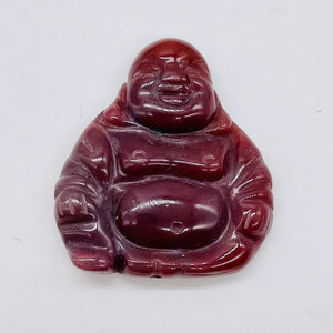 Exotic Fancy Jasper Hand Carved Buddha Bead | 33x30x7mm | Red