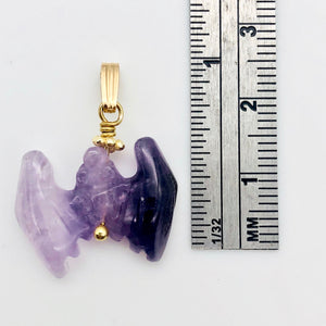 Amethyst Bat Pendant Necklace | Semi Precious Stone Jewelry | 14k Pendant - PremiumBead Alternate Image 6