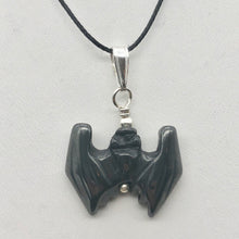 Load image into Gallery viewer, Halloween Hand Carved Hematite Bat Sterling Pendant 509251HMS - PremiumBead Primary Image 1
