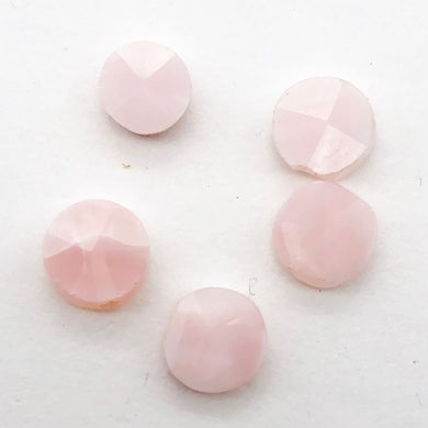 2 Pink Natural, Untreated Peruvian Opal Faceted Coin Beads 7575 - PremiumBead Primary Image 1