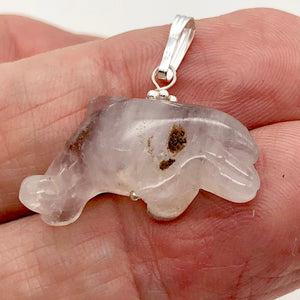 One of a Kind Amethyst Spotted Jumping Dolphin Sterling Silver Pendant |1" Tall