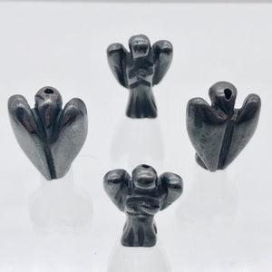 2 Loving Hand Carved Hematite Guardian Angels | 21x14x8mm | Graphite - PremiumBead Alternate Image 10