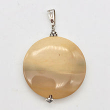 Load image into Gallery viewer, Natural Golden Mookaite Coin w/ Sterling Silver Pendant | 36mm | 2.19&quot; Long - PremiumBead Alternate Image 7
