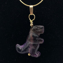 Load image into Gallery viewer, Purple Dinosaur Amethyst Tyrannosaurus Rex 14K Gold-Filled Pendant - PremiumBead Alternate Image 3
