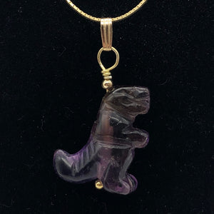 Purple Dinosaur Amethyst Tyrannosaurus Rex 14K Gold-Filled Pendant - PremiumBead Alternate Image 3