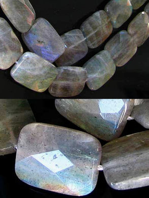 Fiery Labradorite Faceted 20x15mm Rectangle Bead Strand 109562 - PremiumBead Primary Image 1