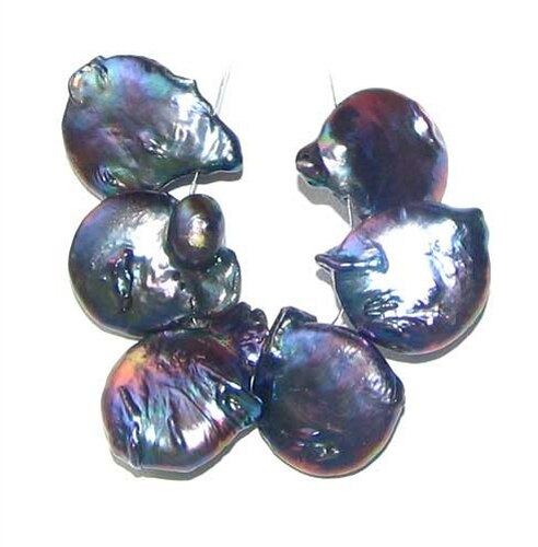 2 Rainbow Peacock 17x14x5mm to 19x16x4.5mm Coin Briolettes 8503 - PremiumBead Primary Image 1