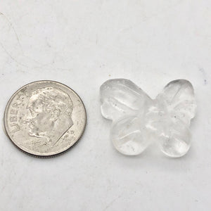 Fluttering Clear Quartz Butterfly Figurine/Worry Stone | 21x18x7mm | Clear - PremiumBead Alternate Image 4