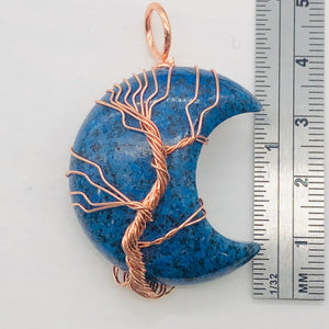 Lapis Copper Wire Wrap | 1 3/4" Long | Blue/Copper | 1 Pendant