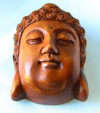 Serenity Carved Buddha Boxwood Ojime/Netsuke Bead | 45x34x21.5mm | Brown - PremiumBead Primary Image 1