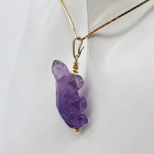 Load image into Gallery viewer, Charming Carved Natural Amethyst Lizard and 14K Gold Filled Pendant 509269AMG - PremiumBead Alternate Image 6
