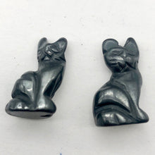 Load image into Gallery viewer, Sitting Carved Cat Hematite Figurine Worry-stone | 21x14x10mm | Black - PremiumBead Alternate Image 5
