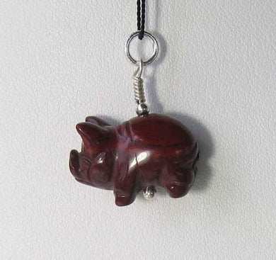 Piggie Brecciated Jasper Pig & Sterling Silver Pendant 509274JP - PremiumBead Primary Image 1