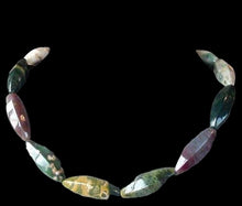 Load image into Gallery viewer, Natural Ocean Jasper 30x10mm Long Rice Bead Strand 104617
