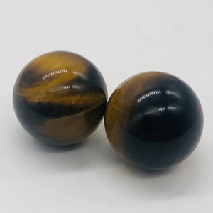 Tigereye Round | 20mm | Bronze/Black | 2 Spheres |