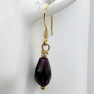 Natural AAA 14Kgf Deep Garnet Drop Earrings - PremiumBead Alternate Image 3
