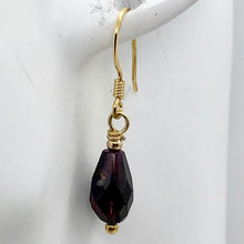 Load image into Gallery viewer, Natural AAA 14K Deep Garnet Drop Earrings | Red | 1 1/4&quot; Long |
