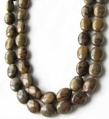 Rare Chocolate Jasper Oval Coin Bead Strand 109157 - PremiumBead Primary Image 1
