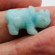 Load image into Gallery viewer, 2 Amazonite Hand Carved Rhinoceros Beads, 21x13x8mm Blue | 21x13x8mm | Blue
