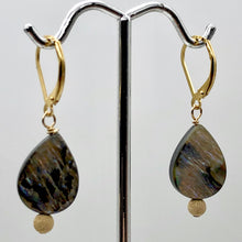 Load image into Gallery viewer, Labradorite 14K Gold Filled Drop Earrings | 1 1/2&quot; Long | Pink Blue |
