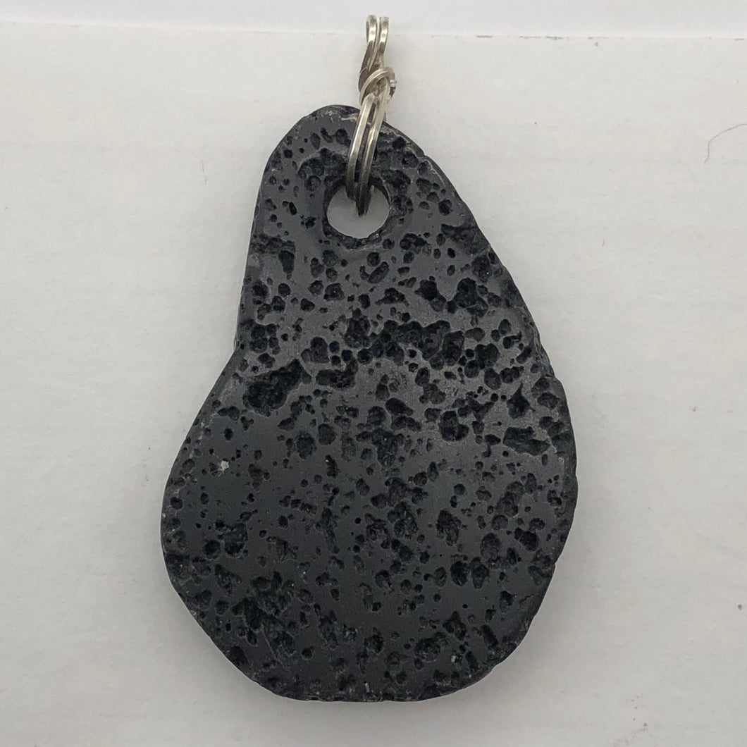 Meteorite Carved Sterling Silver Pendant | 1 Pendant | Black | 2 1/2