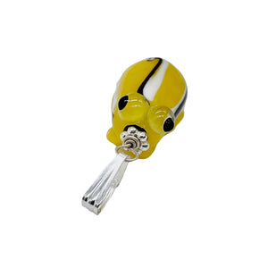 Lampwork Frog Sterling Silver Frog | 1" Long | Yellow | 1 Pendant |
