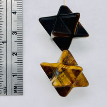 Load image into Gallery viewer, Kabbalah 2 Carved Tigereye Merkabah Star Beads 009288TE
