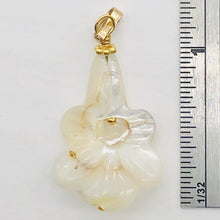 Load image into Gallery viewer, Mother of Pearl Lily 14K Gold Filled Pendant| 1 1/4&quot; Long | White | 1 Pendant |
