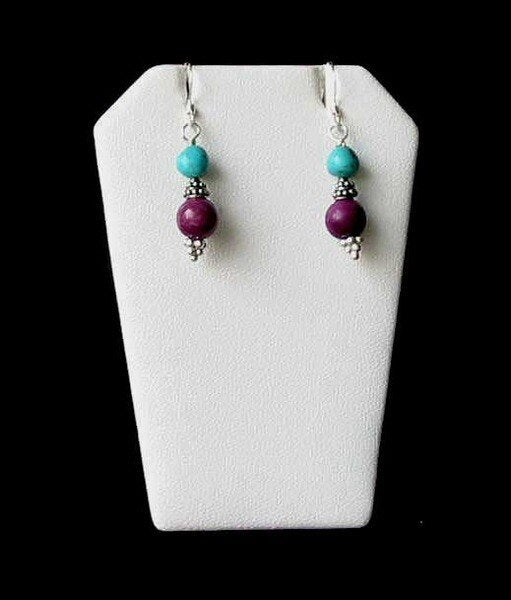 Designer Lavenderite - Turquoise with Solid Sterling Silver Earrings 5708 - PremiumBead Primary Image 1