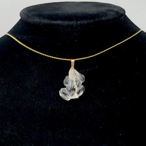 Quartz Frog Pendant Necklace | Semi Precious Stone Jewelry | 14k Pendant
