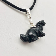 Load image into Gallery viewer, Obsidian Diplodocus Dinosaur with Sterling Silver Pendant 509259OBS | 25x11.5x7.5mm (Diplodocus), 5.5mm (Bail Opening), 7/8&quot; (Long) | Black - PremiumBead Alternate Image 6
