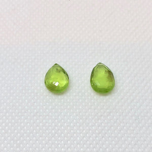 Faceted Peridot Briolette Beads - Matched Pair 6694M - PremiumBead Primary Image 1