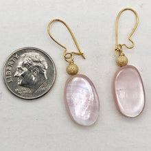 Load image into Gallery viewer, Shimmer! Carved Pink Mother of Pearl Earrings with Gold Disco Ball | 14Kgf | - PremiumBead Alternate Image 6
