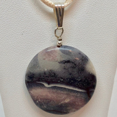 Porcelain Jasper Disc Silver Pendant! Two in One?!?! 510602F - PremiumBead Primary Image 1