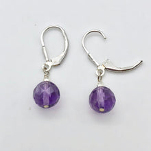 Load image into Gallery viewer, Royal Natural Untreated Faceted Amethyst Solid Sterling Silver Earrings 310453B - PremiumBead Alternate Image 9
