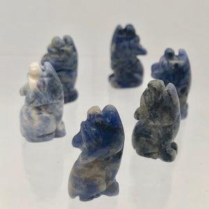 Howling New Moon 2 Carved Sodalite Wolf / Coyote Beads | 21x11x8mm | Blue white - PremiumBead Alternate Image 6