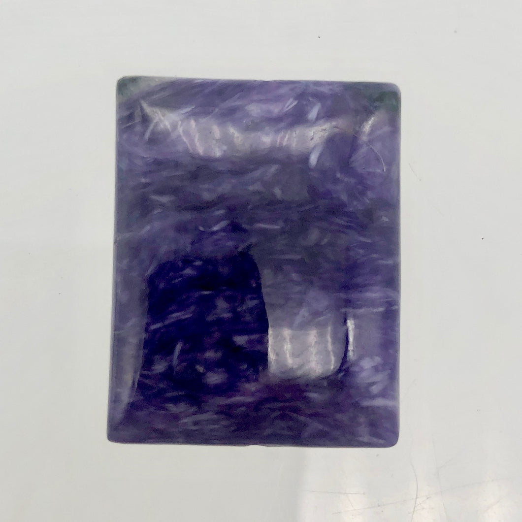 42cts of Rare Rectangular Pillow Charoite Bead | 1 Beads | 26x20x8mm | - PremiumBead Primary Image 1