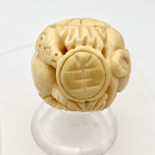 Load image into Gallery viewer, Cracked Chinese Zodiac Year of the Ram Bone Bead| 30mm| Cream| Round| 1 Bead | - PremiumBead Alternate Image 5
