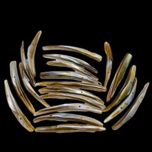 Load image into Gallery viewer, 20 Bronze Mussel Shell Double Drill Plank Beads 008096
