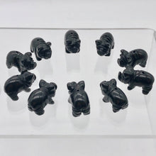 Load image into Gallery viewer, Oink 2 Carved Obsidian Pig Beads | 21x13x9.5mm | Black - PremiumBead Alternate Image 10
