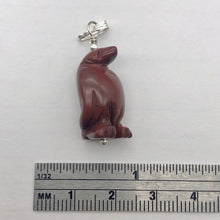 Load image into Gallery viewer, March of The Penguins Jasper Carved Bead &amp; Silver Pendant| 1 3/8&quot; Long| Red | - PremiumBead Alternate Image 4
