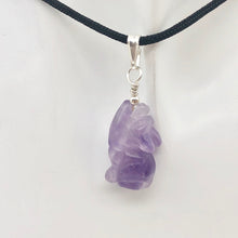 Load image into Gallery viewer, New Moon Amethyst Wolf Solid Sterling Silver Pendant | 1.44&quot; (Long) - PremiumBead Alternate Image 2
