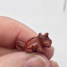 Load image into Gallery viewer, Dinosaur 2 Carved Brecciated Jasper Triceratops Beads | 22x12x8mm | Red - PremiumBead Alternate Image 3
